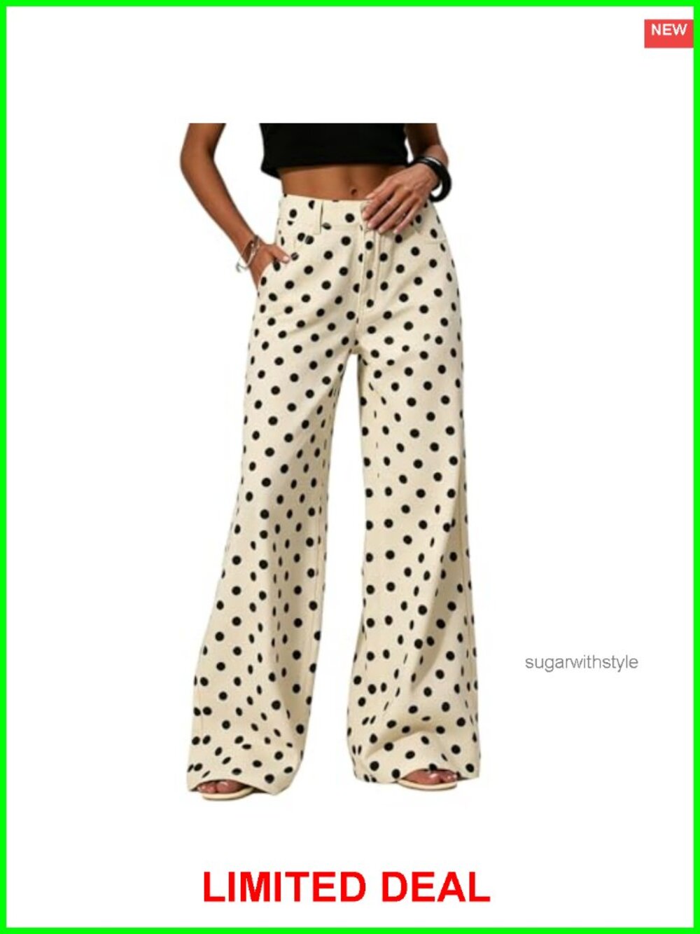 Polka Dot High Waisted Wide Leg Boyfriend Jeans Y2K 90s Streetwear Denim